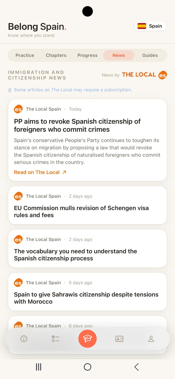 Belong Spain News on Android, immigration and citizenship stories from The Local Spain